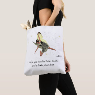 Girl Fairy With Yellow Wings Tote Bag