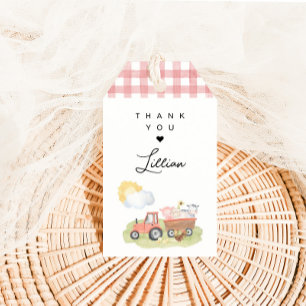 Girl Farm Animals Thank You Gift Tags