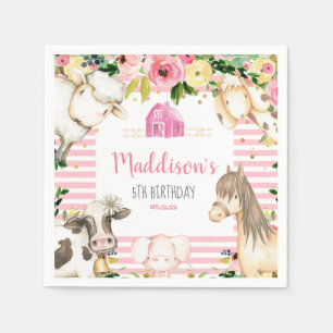 Girl Farm Birthday napkin