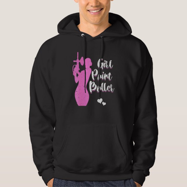 Girl Female Paintballer Player Paintball Shooting  Hoodie (Front)