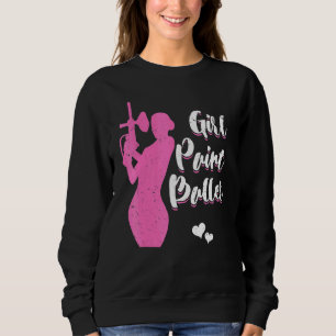 Girl Female Paintballer Player Paintball Shooting Sweatshirt