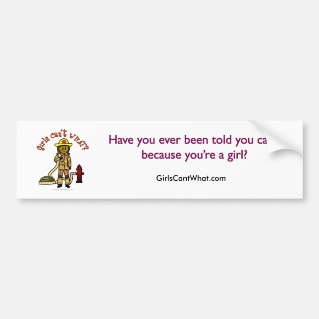 Girl Firefighter Bumper Sticker (Front)