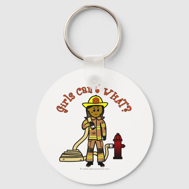 Girl Firefighter Keychain (Front)