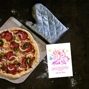 Girl Firework Strike Up Bowling Sport Baby Shower Thank You Card