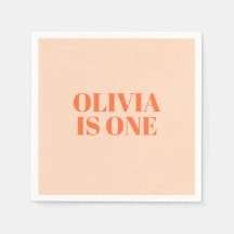 Girl First Birthday Peach Modern