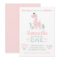 Girl First Birthday Watercolor Dinosaur Invitation