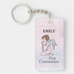 Girl, First Communion Angel Keychain