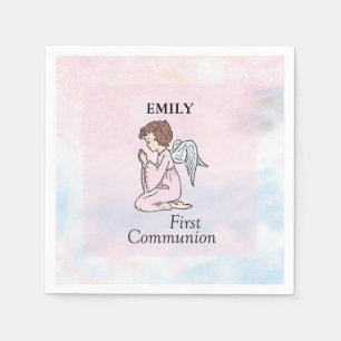 Girl, First Communion Angel Napkin