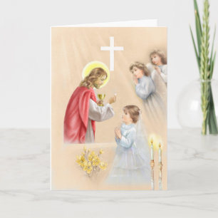 Girl first communion card