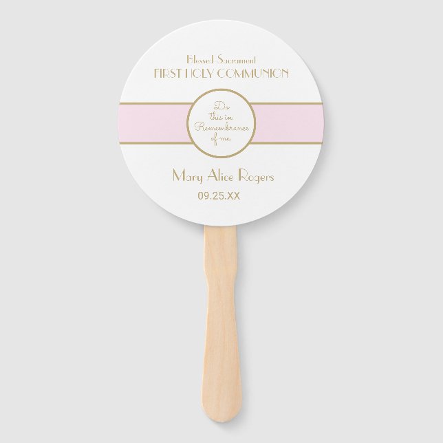 Girl First Communion custom  Hand Fan (Front)
