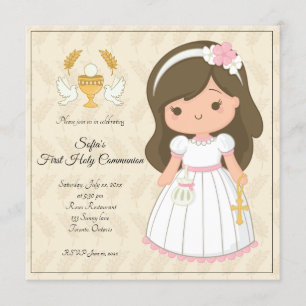 girl first communion invitation