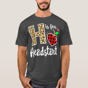 Girl First Day Headstart Leopard Plaid Back School T-Shirt