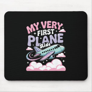 Girl First Plane Ride Children First Time Flyer Mouse Pad