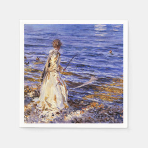 Girl Fishing (by John Singer Sargent) Napkin