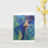 Girl Floating to Top of the Pool Card (Yellow Flower)