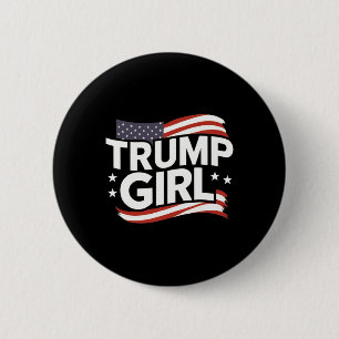Girl For Donald Trump Cute Trump Flag Women Girls  2 Inch Round Button