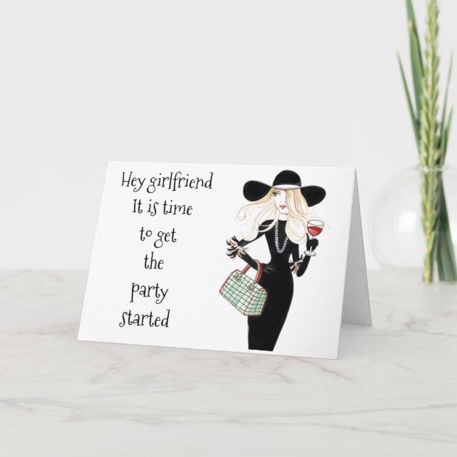 *GIRL FRIEND* IT'S *YOUR BIRTHDAY* LET'S CELEBRATE CARD (Front)