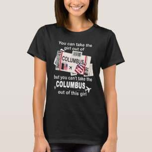 Girl from Columbus Boarding Pass Flight Ticket Co T-Shirt