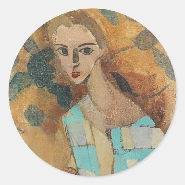 Girl from Eydtkuhne, H.Schjerfbeck Classic Round Sticker (Front)
