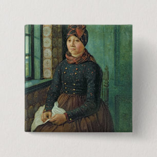 Girl from Fano, 1834 2 Inch Square Button