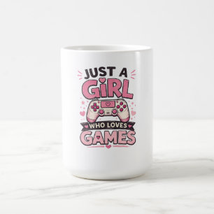 Girl Gamer Quote Pink Controller Art Coffee Mug