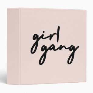 Girl Gang   Cute Pink Girl Power Modern Feminist Binder