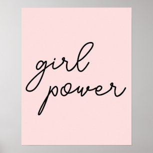 Girl Gang Cute Pink Girl Power Modern Feminist Des Poster