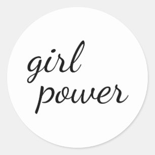 Girl Gang Feminist Modern Empowerment Design Classic Round Sticker