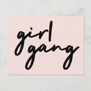 Girl Gang   Girl Power Modern Feminism Blush Pink Postcard