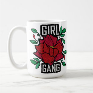 Girl Gang Red Rose Patch Fashion Badge Coffee Mug