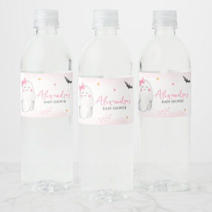 Girl Ghost Halloween Baby Shower  Water Bottle Label