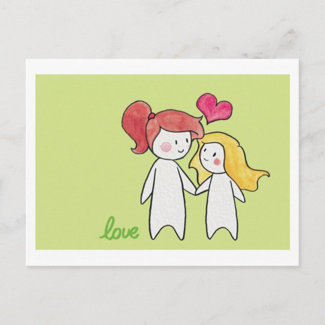 girl & girl love postcard (Front)