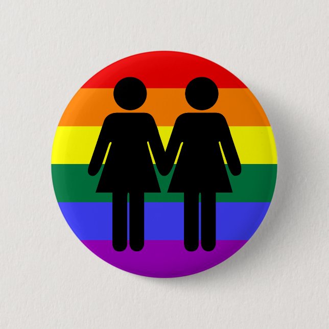 Girl + Girl Rainbow Button (Front)