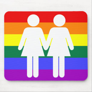 Girl + Girl Rainbow Mousepad