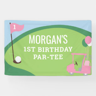 Girl Golf Birthday Par-Tee Large Banner Sign