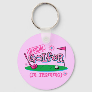 Girl Golfer In Training Keychain