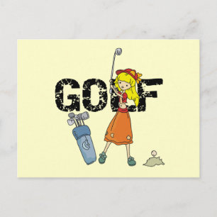 Girl Golfer Tshirts and Gifts Postcard