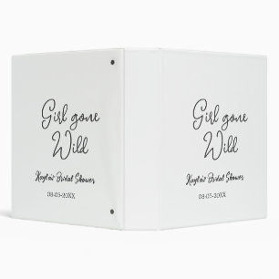 Girl gone wild bridal shower name date simple mini binder