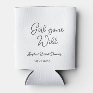 Girl gone wild bridal shower name date simple mini can cooler