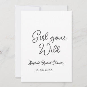 Girl gone wild bridal shower name date simple mini invitation