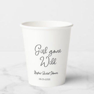Girl gone wild bridal shower name date simple mini paper cups