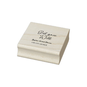 Girl gone wild bridal shower name date simple mini rubber stamp