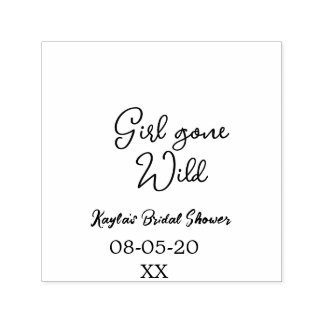 Girl gone wild bridal shower name date simple mini self-inking stamp