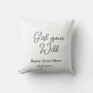 Girl gone wild bridal shower name date simple mini throw pillow