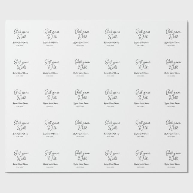 Girl gone wild bridal shower name date simple mini wrapping paper (Flat)