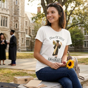 Girl Graduate 1 Customizable Year T-Shirt