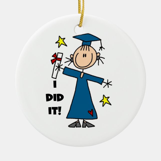 Girl Graduate Ceramic Ornament (Front)