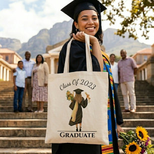 Girl Graduate Customizable Year Tote Bag