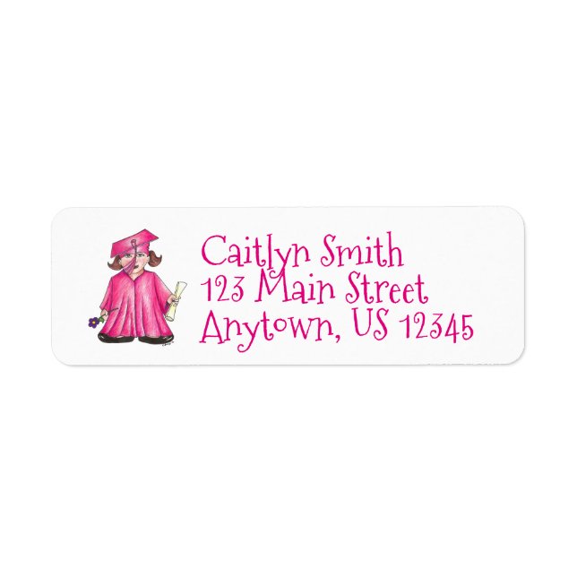 Girl Graduate Pink Gown Cap Preschool Graduation (Front)