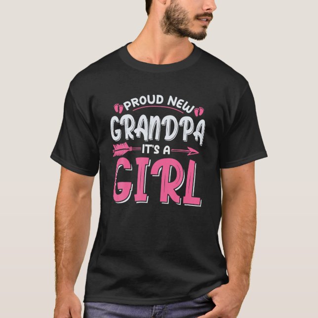 Girl Grandpa Est 2024 To Be Gifts First Time Girl T-Shirt (Front)